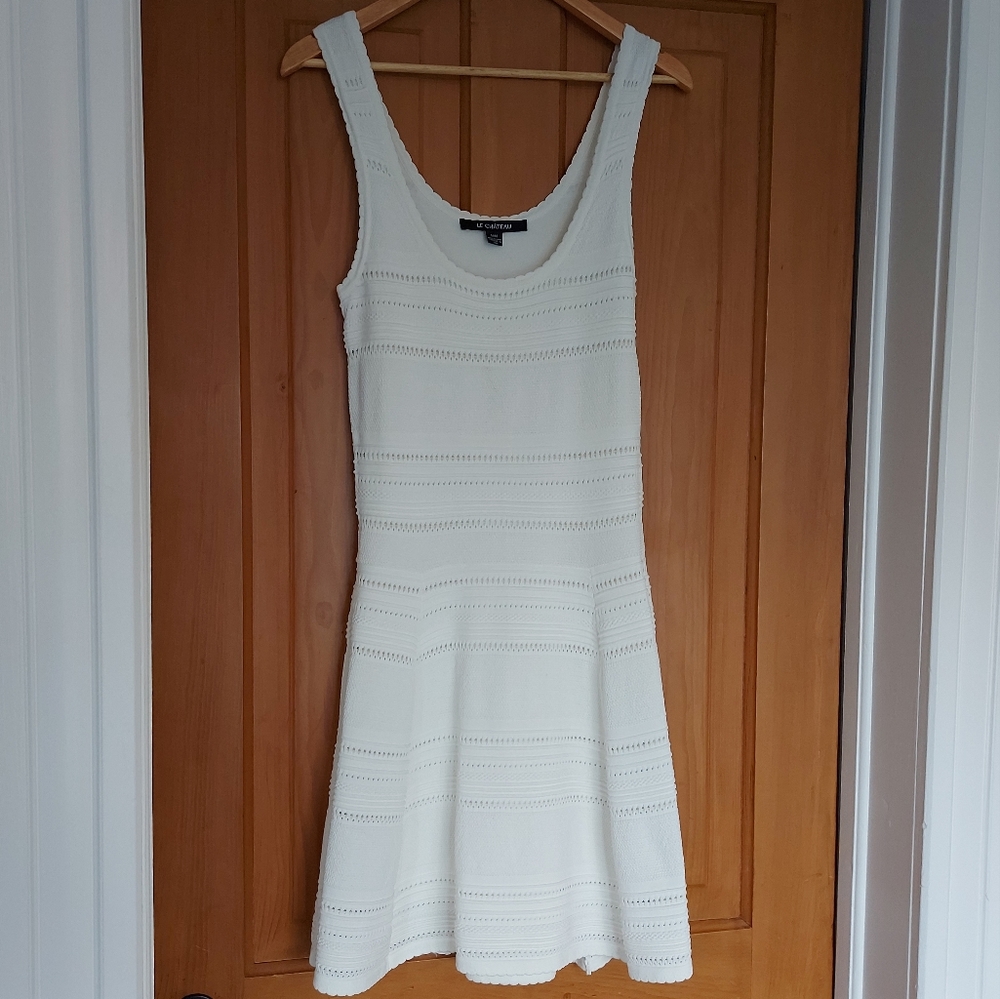 White Knit Dress - Le Chateau